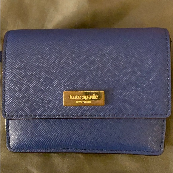 kate spade Handbags - Blue Kate spade mini keychain wallet